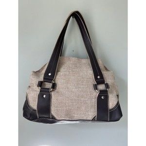 Elegant Tan and Black Hobo Bag